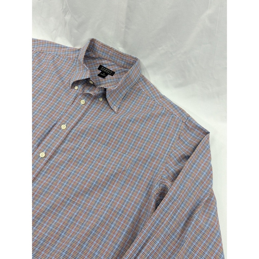 Harold Powell Plaid Check Button‎ Up Shirt  100% Cotton Size XXL Multicolor